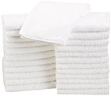 AmazonBasics Cotton Washcloths, 24 - Pack, White