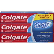 Colgate Cavity Protection Regular Flavor Toothpaste Value Pack, 3ct