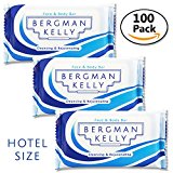 BERGMAN KELLY Travel Soap Bars (Hotel Size 1 Oz, 100 Pack) Mini Soap Bars in Bulk Hotel Guest Soap Individually Wrapped Soaps Travel Size Toiletries
