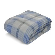 Mainstays Grey Plaid Fleece Throw Blanket, 50"x60"