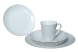 Flato White Round 16 Piece Dinnerware Set, Service for 4