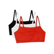 Fruit of the Loom Women's Spaghetti Strap Cotton Sports Bra, 3-Pack, Style-9036