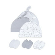 Little Star Organic Baby Unisex 6 Pc Caps & Scratch Mittens, Newborn-9 Months