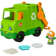 Fisher-Price Little People Recycling Truck Musical Toddler Garbage Toy Set, 5 Pieces