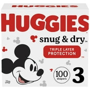 Huggies Snug & Dry Baby Diapers, Size 3, 100 Ct