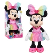 Disney Junior Minnie Mouse Sparkle and Sing Minnie Mouse, 13 Inch Feature Plush with Lights and Sounds, Kids Toys for Ages 3 up