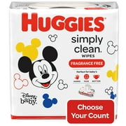 Huggies Simply Clean Unscented Baby Wipes, 3 Flip-Top Packs (192 Wipes Total)