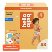 Hello Bello Premium Baby Diapers, Infant Size 4 Honeysuckle 58ct (Select for More Options)