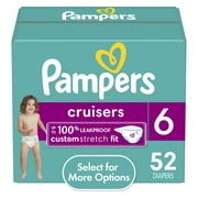 Pampers Cruisers Diapers Size 6, 52 Count (Select for More Options)