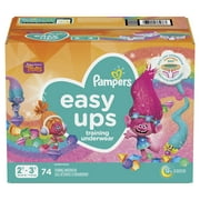 Pampers Easy Ups Training Underwear Girls, Size 4, 2T-3T, 74 ct