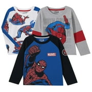 Marvel Spider-Man Long Sleeve Shirt (Boys), 3 Pack, Sizes 3T-7