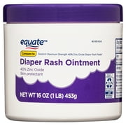Equate Diaper Rash Ointment with 40% Zinc Oxide, 16 oz, Compare to DesitinÂ® Maximum Strength 40% Zinc Oxide Diaper Rash Paste
