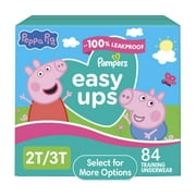 Pampers Easy Ups Peppa Potty Training Pants Girls Size 2T-3T, Female, 84 Count (Select for More Options)