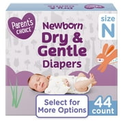Parent's Choice Dry & Gentle Diapers Size N, 44 Count (Select for More Options)