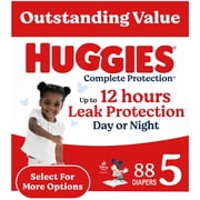 Huggies Complete Protection Baby Diapers, Size 5 (27+ lbs), 88 Count